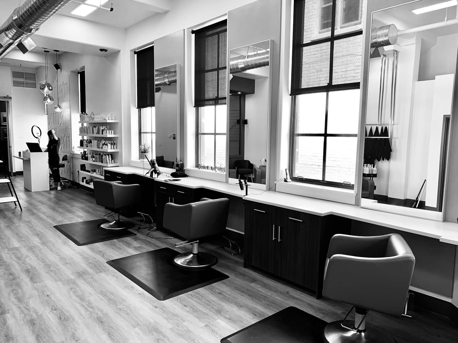 Salon with styling chairs